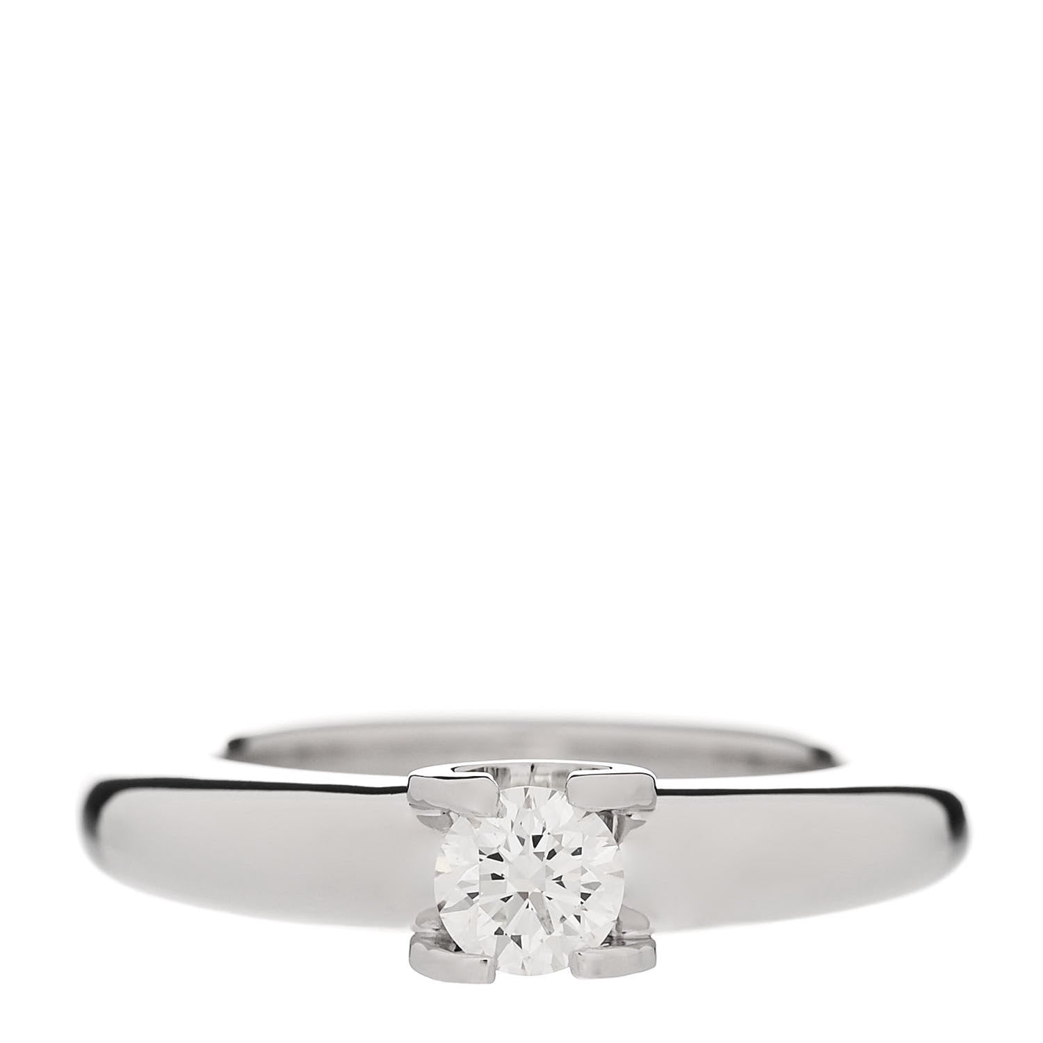 Cartier 18K White Gold Diamond .33ct Louis Cartier Engagement Ring 47 4 1 of 7