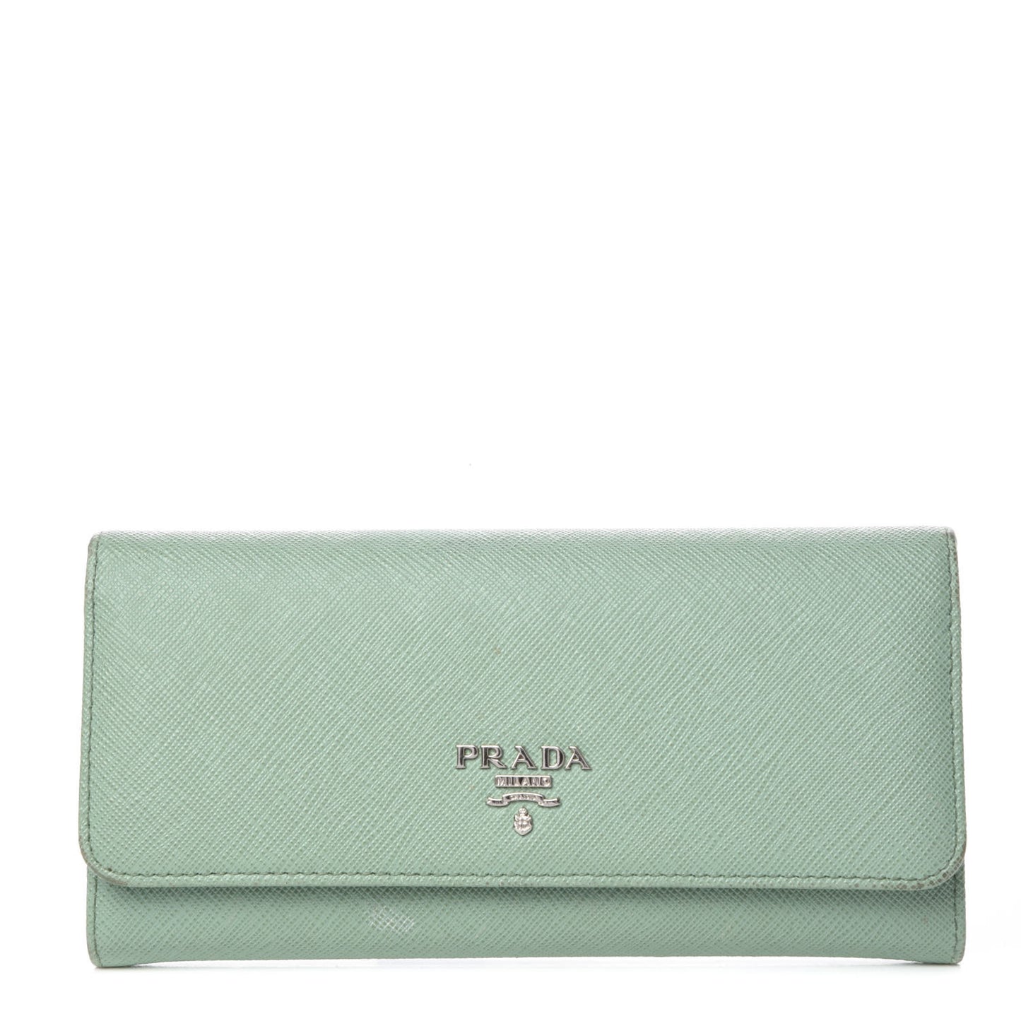 Saffiano Metal Continental Flap Wallet Acquamarina