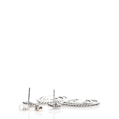 David Yurman Sterling Silver Diamond Cable Classic Teardrop Earrings 3 of 3
