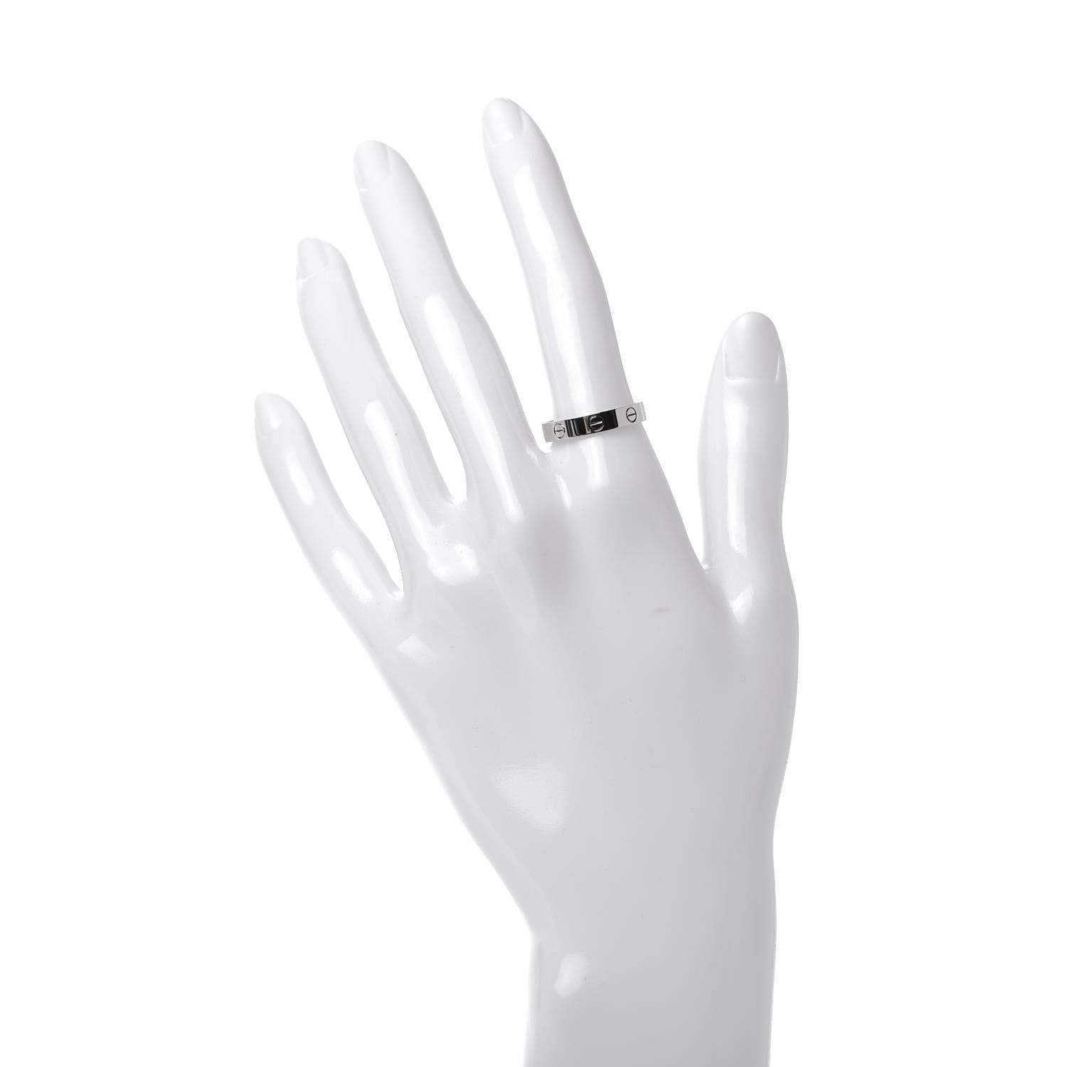 Cartier 18K White Gold 3.5mm LOVE Wedding Band Ring 54 6.75 2 of 6