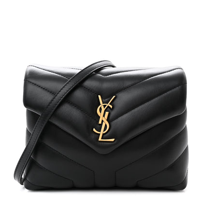 Saint Laurent Calfskin Y Quilted Monogram Toy Loulou Crossbody Bag Black 1 of 14