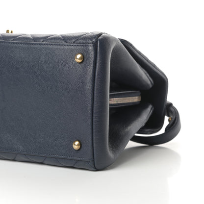 Chanel Shiny Sheepskin Quilted Large Trapezio Flap Navy 10 of 11
