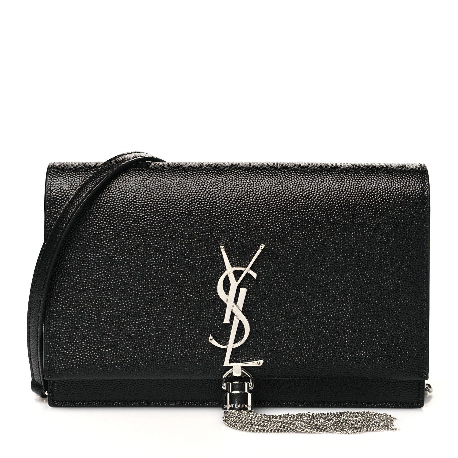 Saint Laurent Grain De Poudre Classic Monogram Kate Tassel Chain Wallet Black 1 of 9