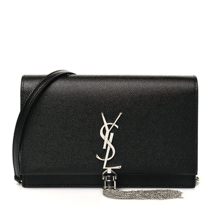 Saint Laurent Grain De Poudre Classic Monogram Kate Tassel Chain Wallet Black 1 of 9