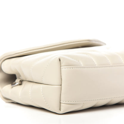 Saint Laurent Calfskin Y Quilted Monogram Toy Loulou Crossbody Bag Ivory 6 of 10