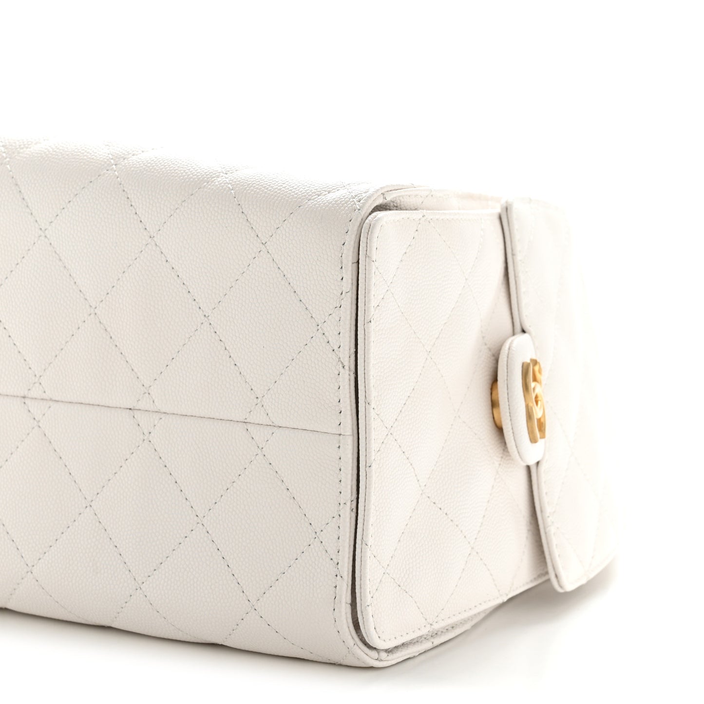 Caviar Quilted Small Chanel 25 Handbag White
