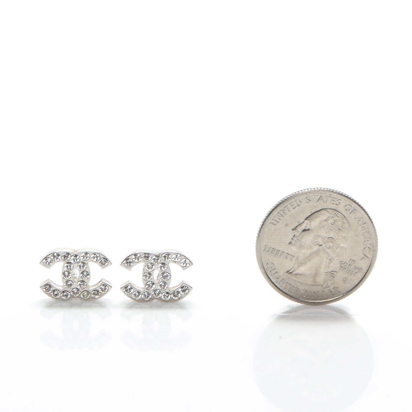 Crystal CC Earrings Silver