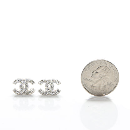 Chanel Crystal CC Earrings Silver 2 of 5