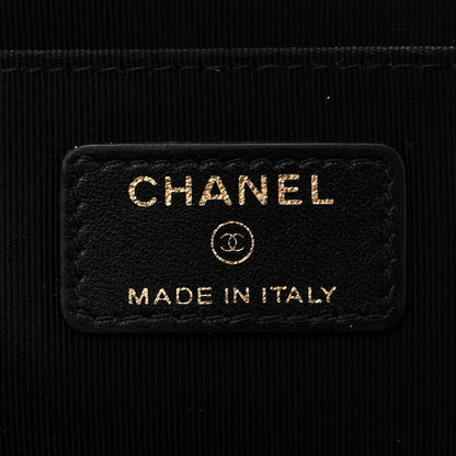 Chanel Tweed Quilted Kiss Lock Clutch Black 6 of 7