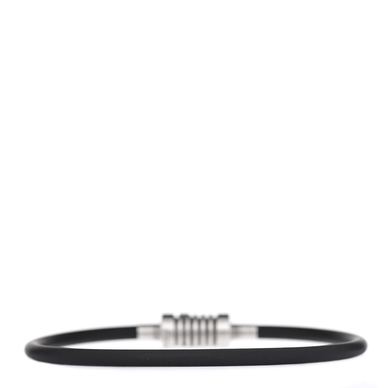 Tiffany Sterling Silver Rubber Paloma Picasso Groove Surfer Bracelet Black 3 of 5