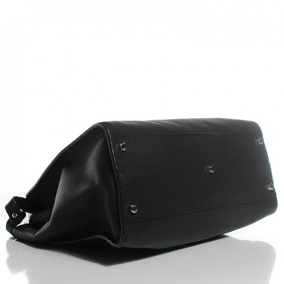 Cuoio Romano Selleria Bi-Color Large Peekaboo Iconic Satchel Black Mou