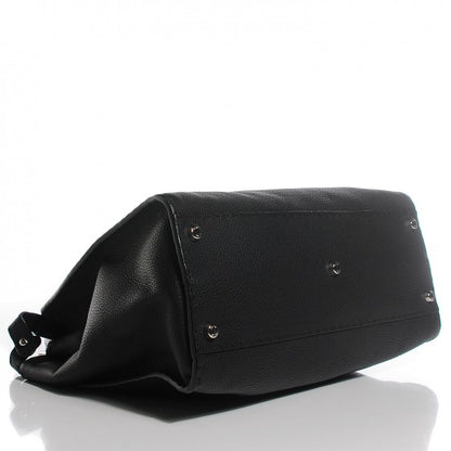 Fendi Cuoio Romano Selleria Bi-Color Large Peekaboo Iconic Satchel Black Mou 4 of 20
