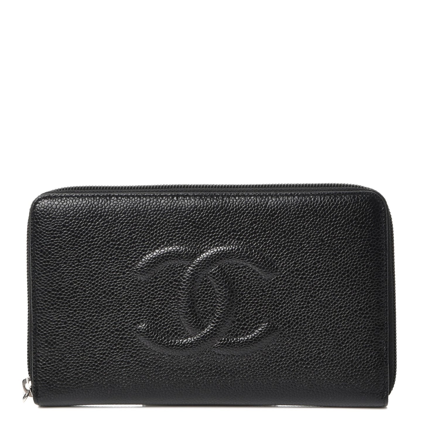 Caviar Timeless Large Zip Wallet Black