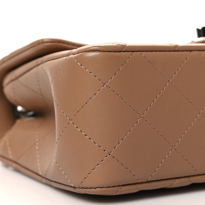 Chanel Lambskin Quilted Mini Rectangular Flap Dark Beige 9 of 11