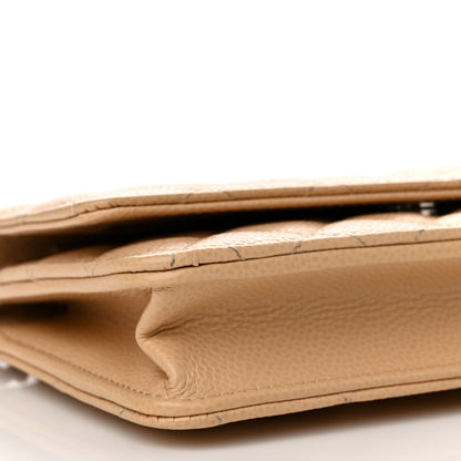 Chanel Caviar Quilted Wallet On Chain WOC Beige 10 of 12