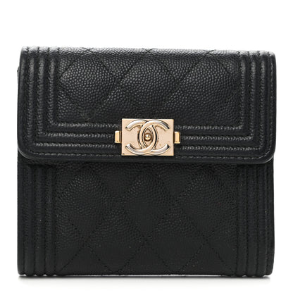 Chanel Caviar Quilted Compact Boy Wallet Black 1 of 7