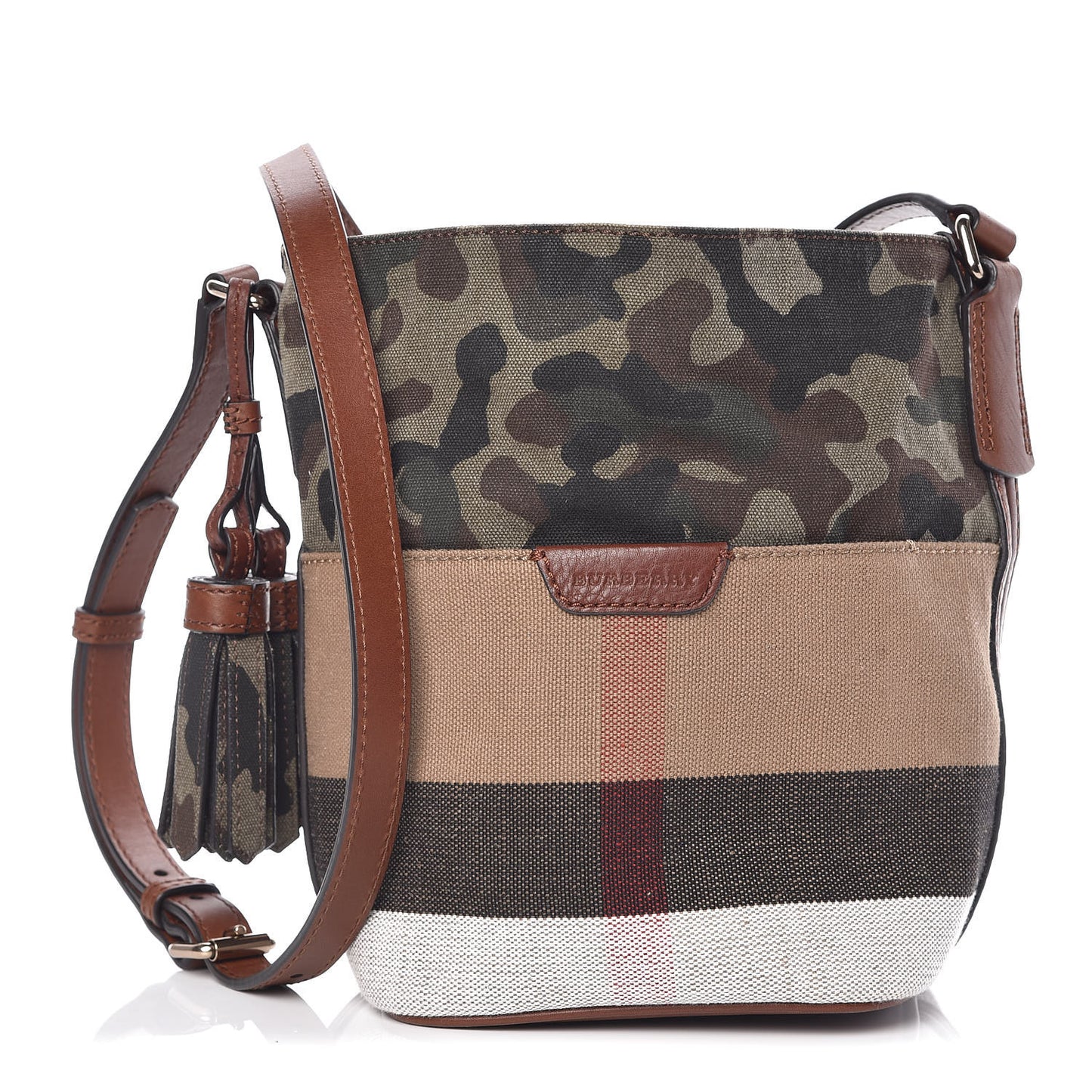 Canvas Mega Check Camouflage Mini Susanna Hobo Russet Brown