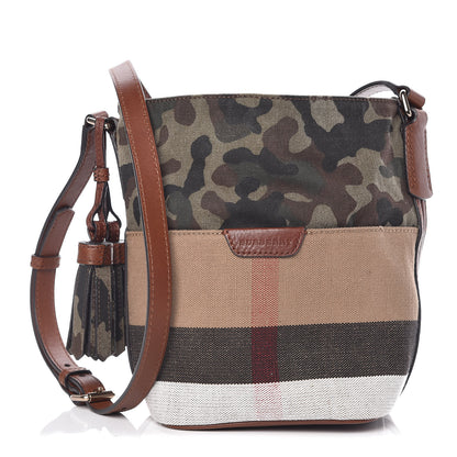 Burberry Canvas Mega Check Camouflage Mini Susanna Hobo Russet Brown 1 of 10