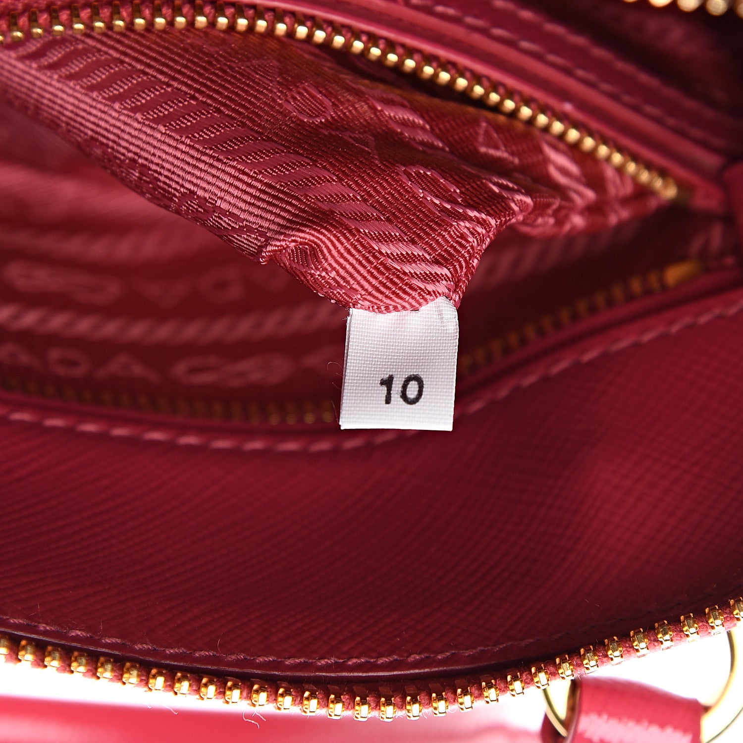 Prada Saffiano Vernice Mini Promenade Tote Peonia 6 of 9