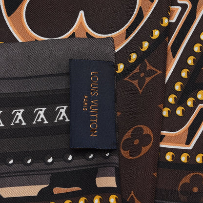 Louis Vuitton Silk Monogram LV World Bandeau Brown 4 of 5