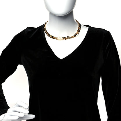 Christian Dior Metal Danseuse Etoile Chain Choker Necklace Gold 2 of 5