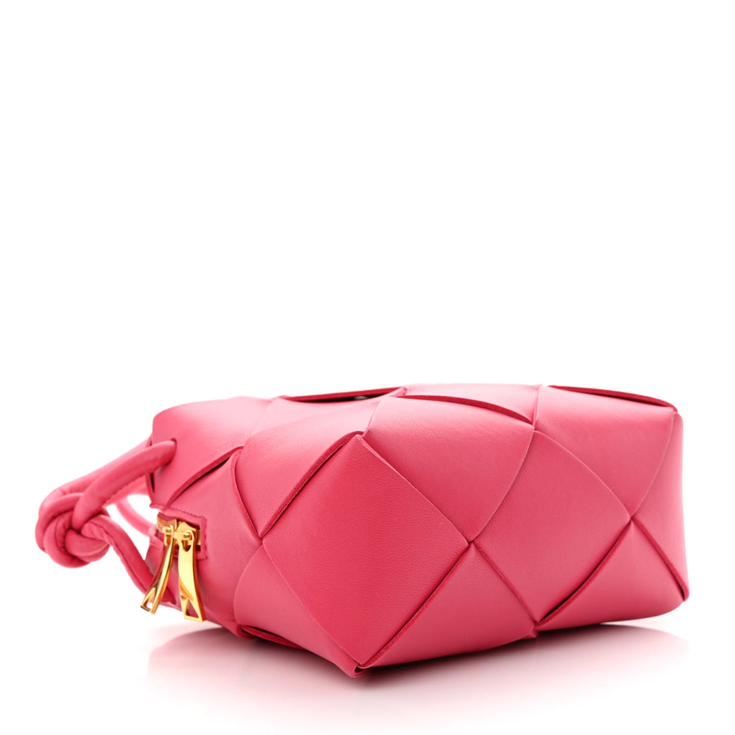 Lambskin Maxi Intrecciato Mini Cassette Camera Bag Cranberry