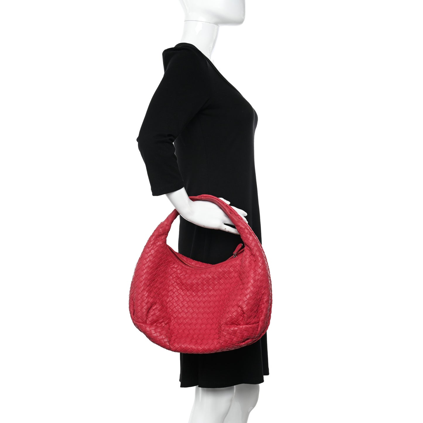 Nappa Intrecciato Medium Belly Veneta Hobo Fuchsia