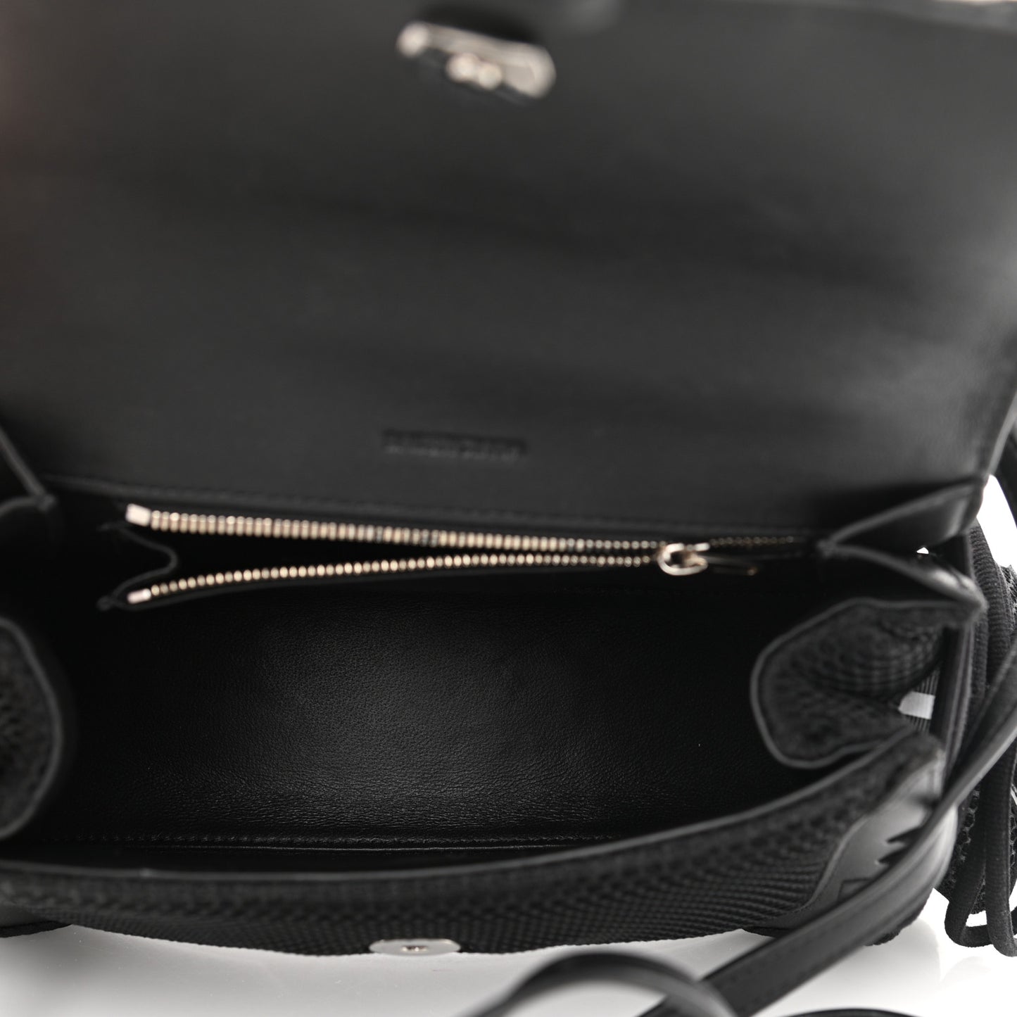 Faux Calfskin Fabric Small Sneakerhead Top Handle Bag Black
