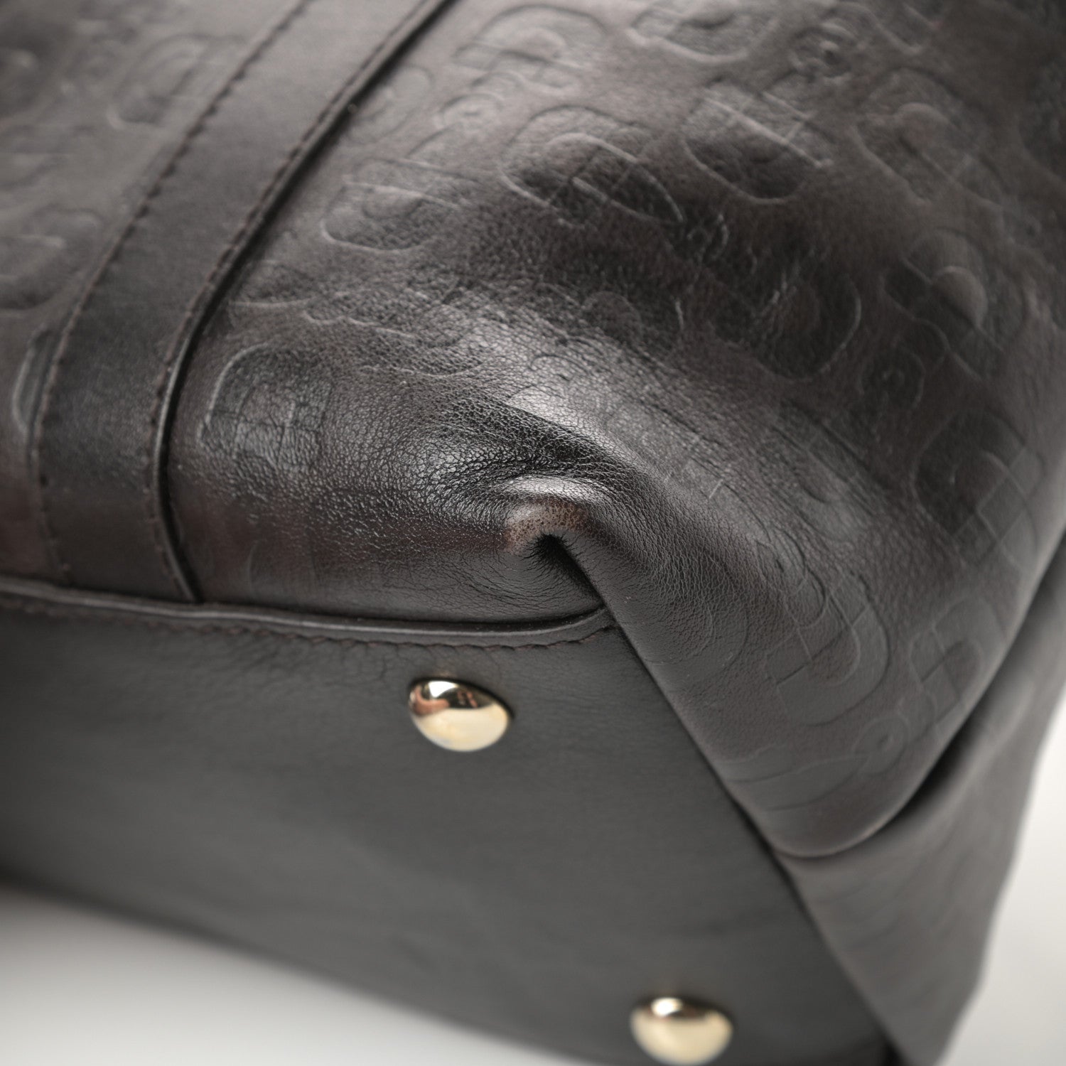 Gucci Calfskin Horsebit Embossed Medium Abbey Tote Dark Brown 11 of 14