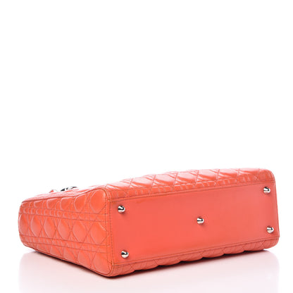 Christian Dior Lambskin Cannage Large Lady Dior Coral 5 of 16