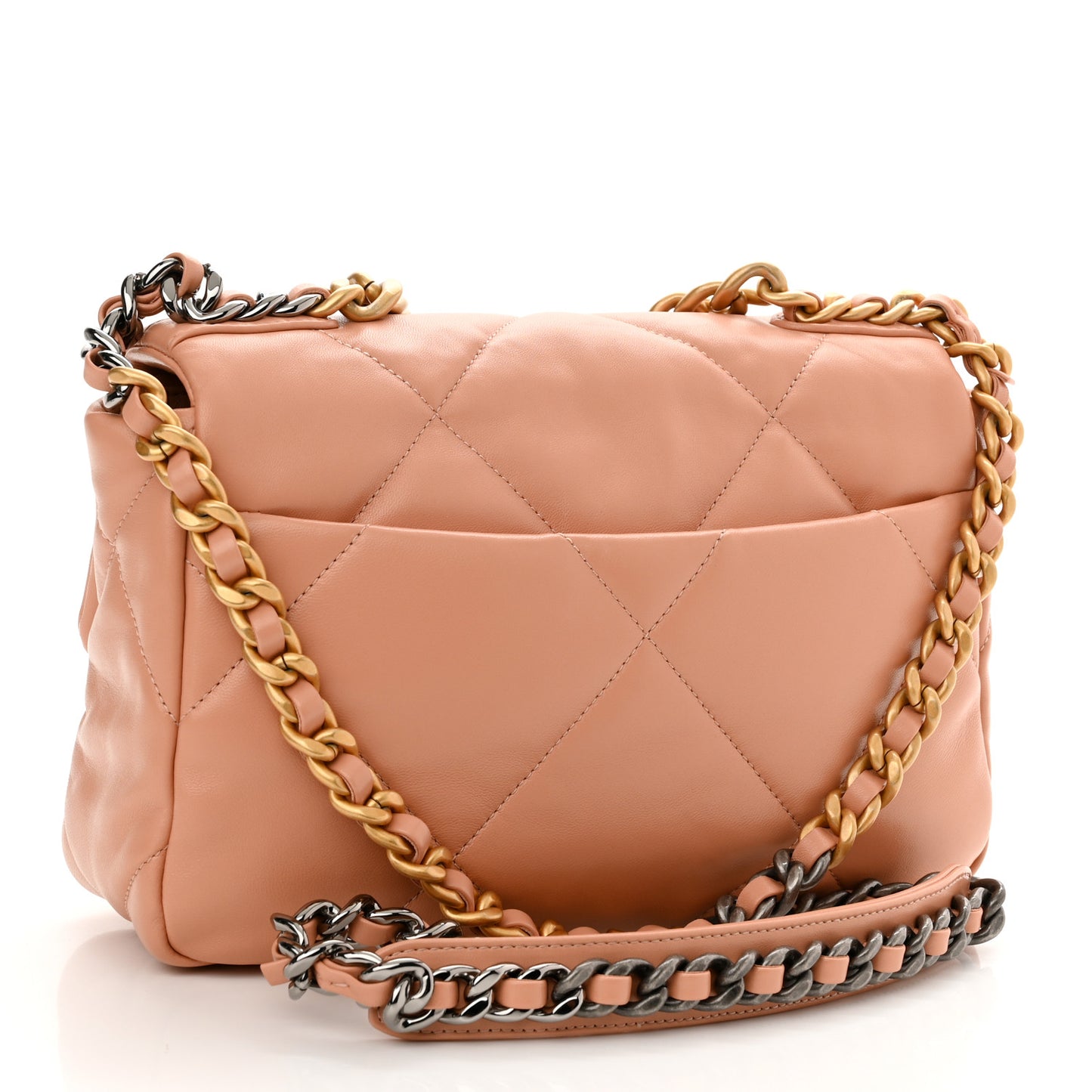 Lambskin Quilted Medium Chanel 19 Flap Light Orange