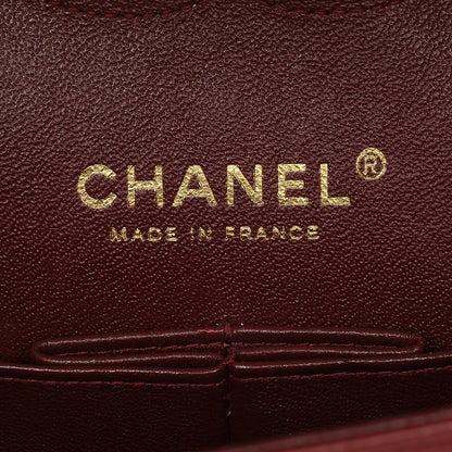 Chanel Caviar Quilted Medium Double Flap Dark Red 6 of 7