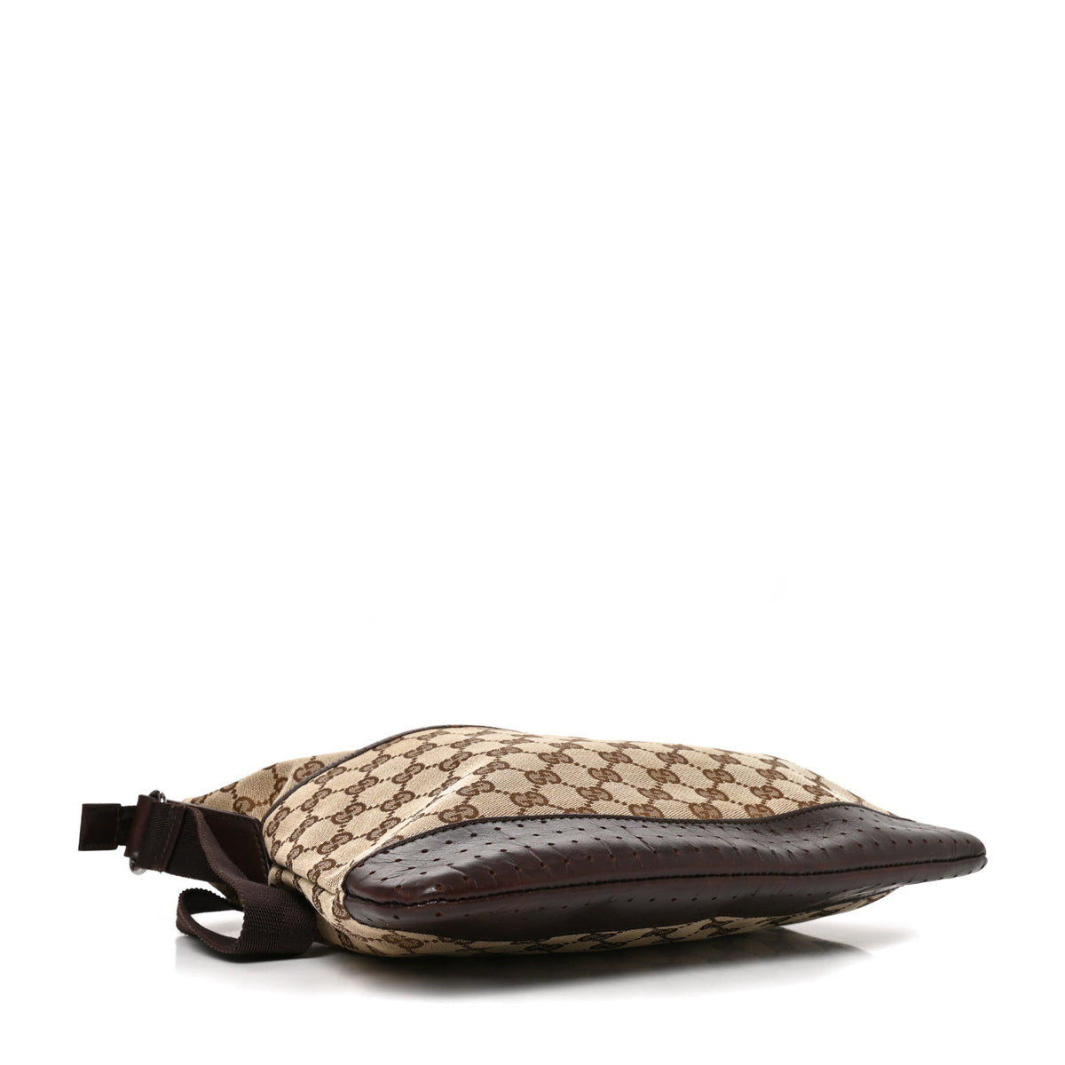 Gucci Monogram Calfskin Perforated Medium Flat Messenger Bag Dark Brown 4 of 10