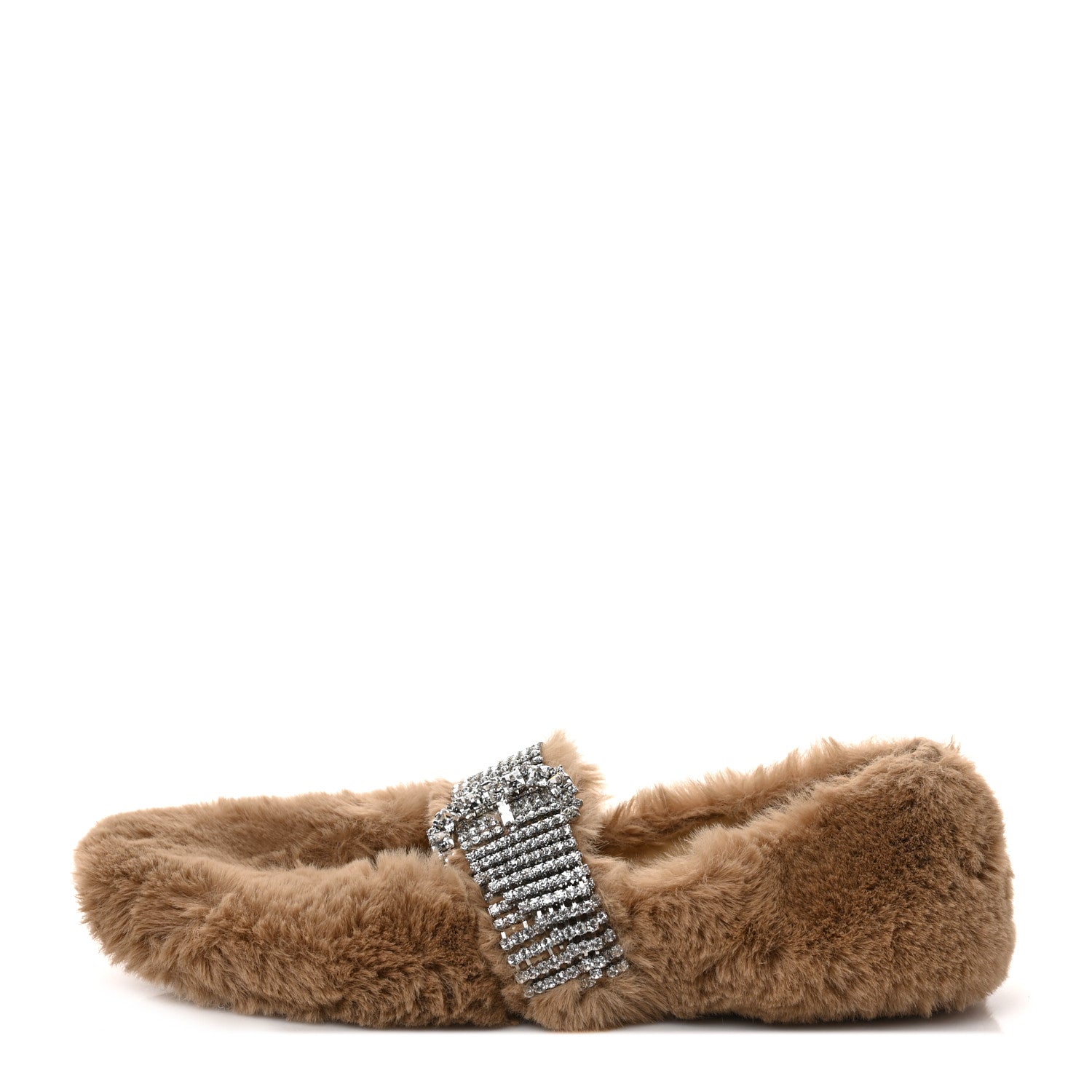 Jimmy Choo Faux Fur Crystal Krista Flats 36 Teddy 1 of 7