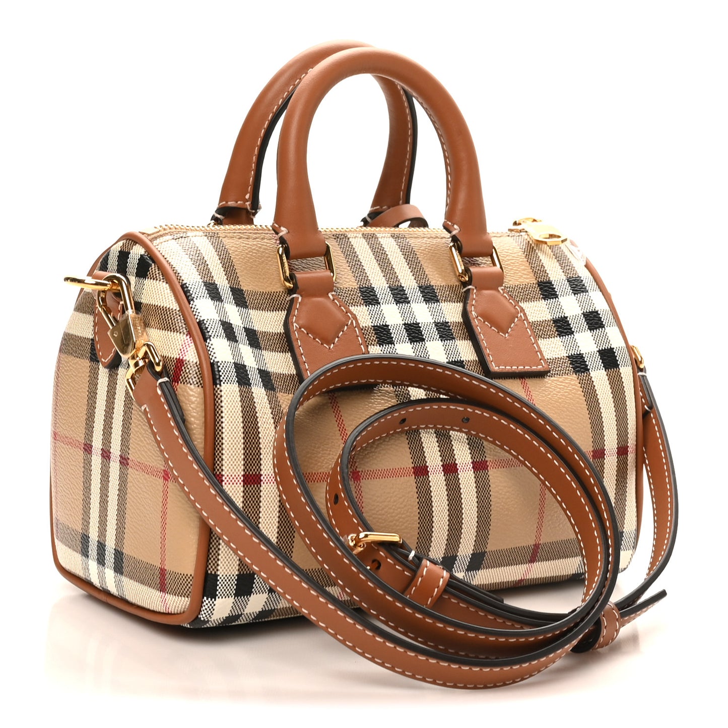 Vintage Check Mini Bowling Bag Briar Brown