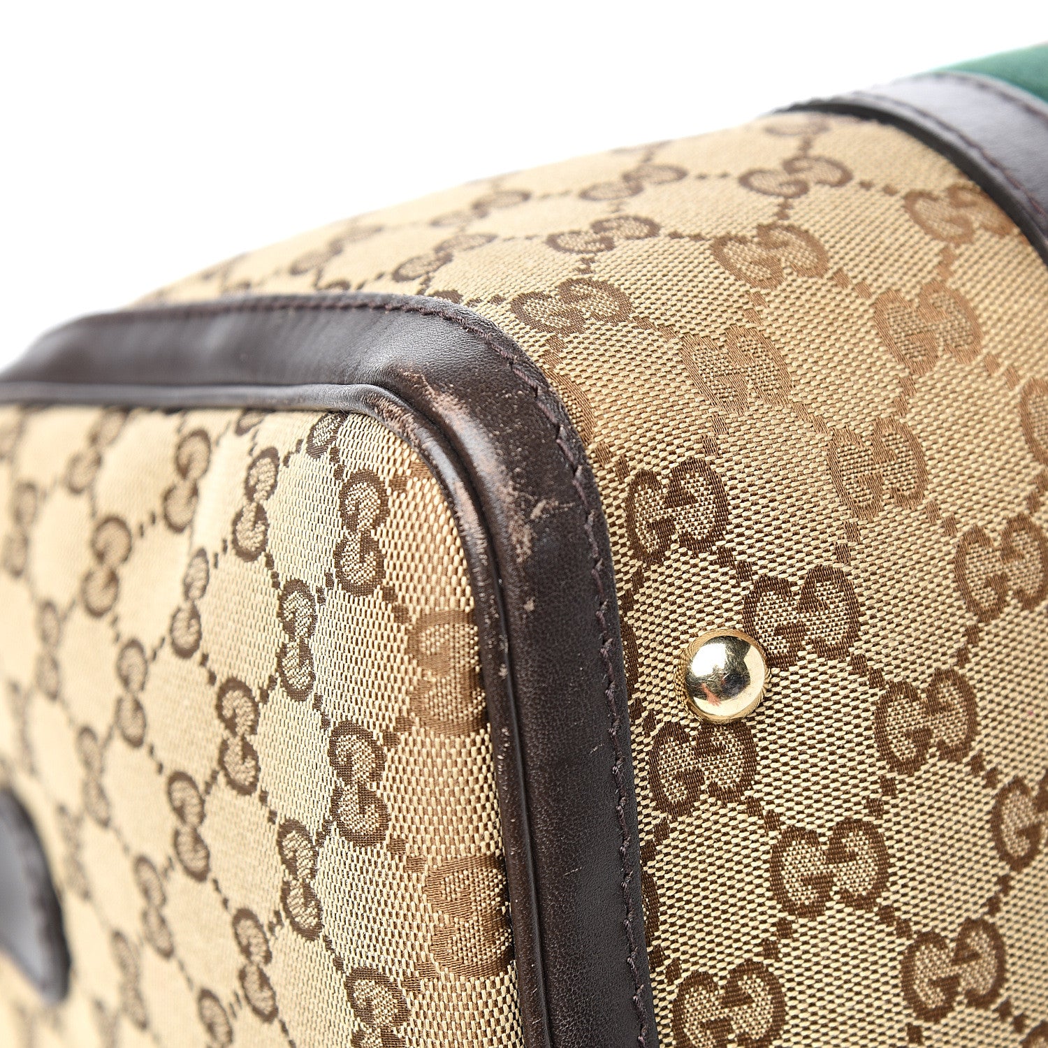 Gucci Monogram Vintage Web Medium Boston Dark Brown 7 of 10