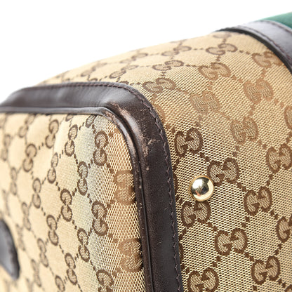 Gucci Monogram Vintage Web Medium Boston Dark Brown 7 of 10