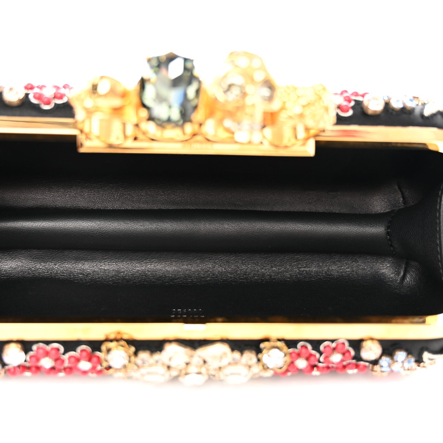 Silk Crystal Knucklebox Clutch Black