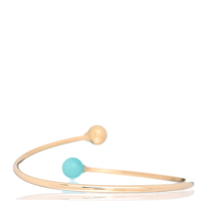 Tiffany 18K Yellow Gold Amazonite 8mm HardWear Ball Bypass Bracelet 3 of 4