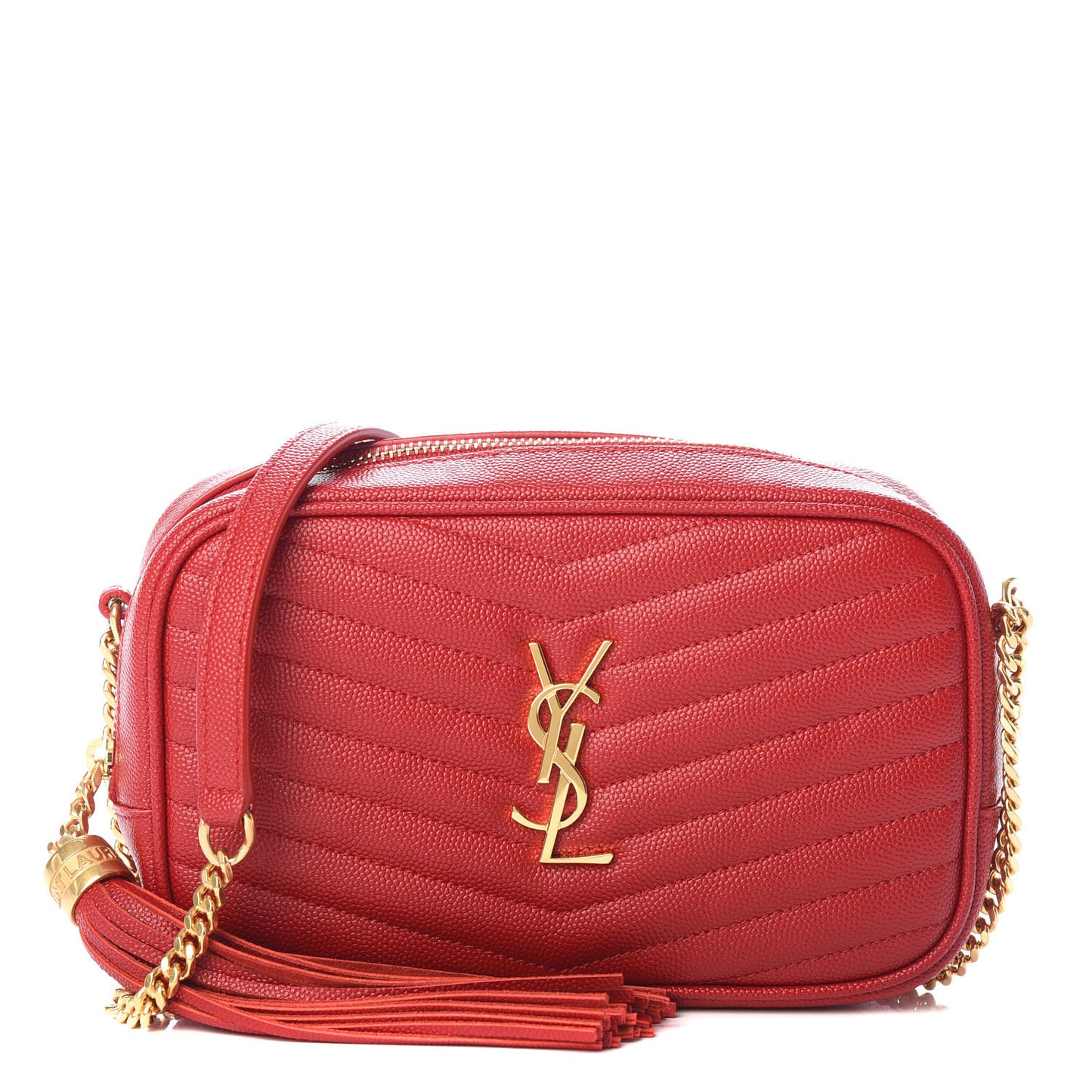 Grain De Poudre Matelasse Monogram Mini Lou Camera Bag Eros Red