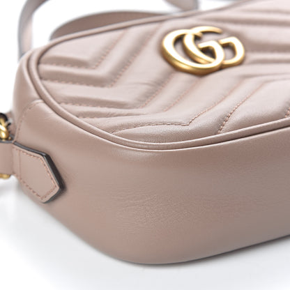 Gucci Calfskin Matelasse Mini GG Marmont Chain Shoulder Bag Nude 10 of 11