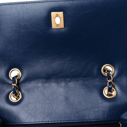 Chanel Aged Calfskin Chevron Quilted Backpack Navy 12 of 13