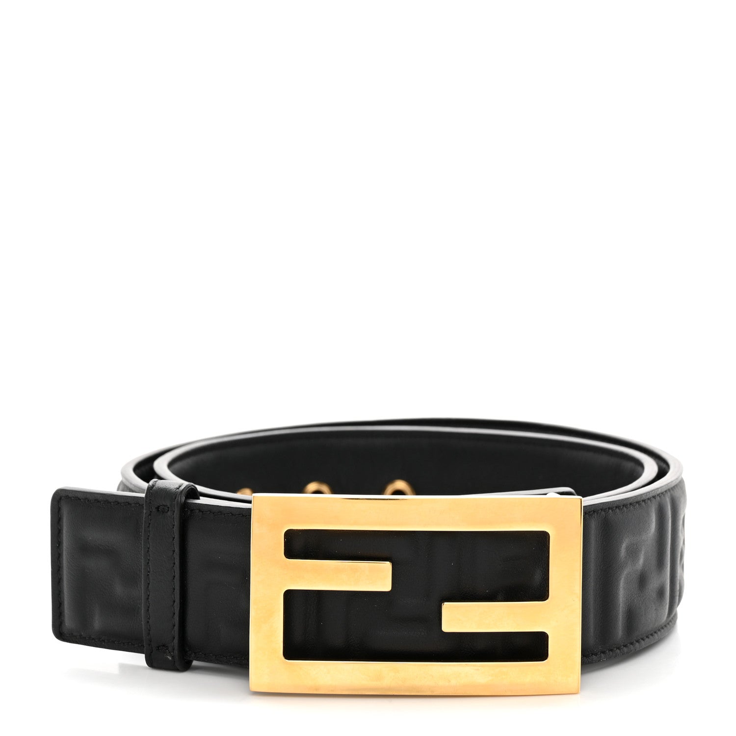 Fendi Nappa FF 1974 Embossed Belt 75 30 Black 1 of 6