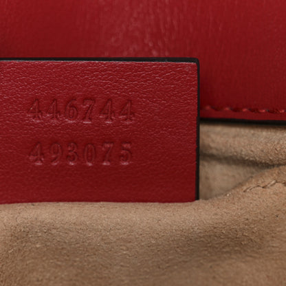 Gucci Calfskin Matelasse Mini GG Marmont Shoulder Bag Hibiscus Red 8 of 11