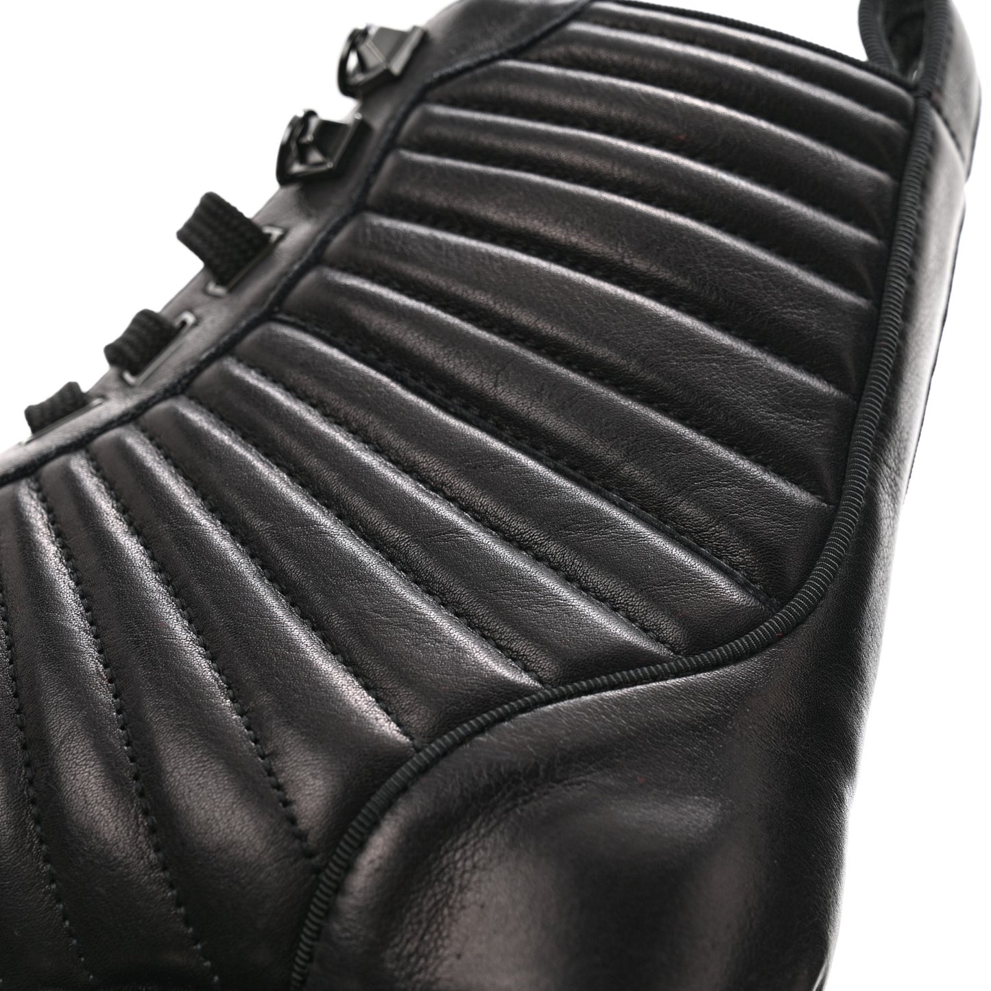 Calfskin Quilted Yetota Combat Boots 37 Black