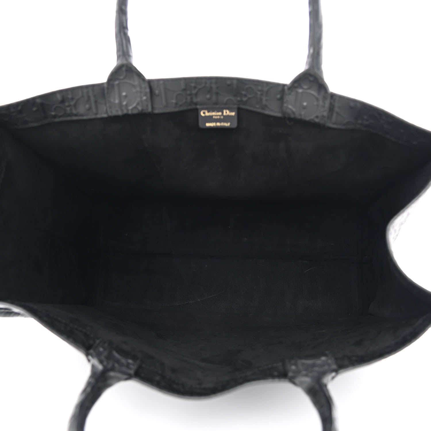Christian Dior Oblique Calfskin Embossed Large Book Tote Black 5 of 10