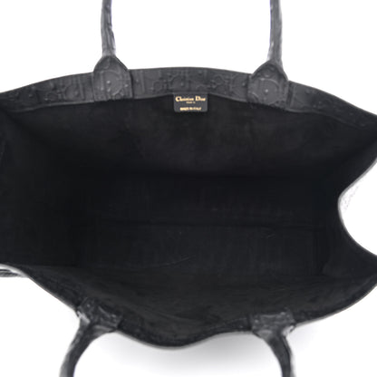 Christian Dior Oblique Calfskin Embossed Large Book Tote Black 5 of 10