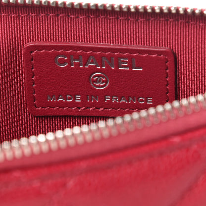 Chanel Caviar Quilted Classic Flat Wallet Pouch Red 6 of 8