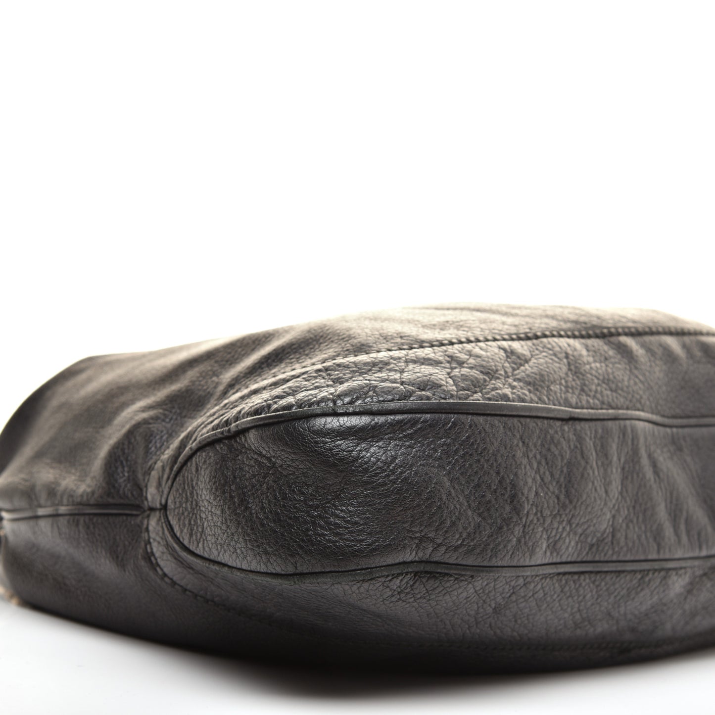 Pebbled Calfskin Large New Jackie Shoulder Bag Black