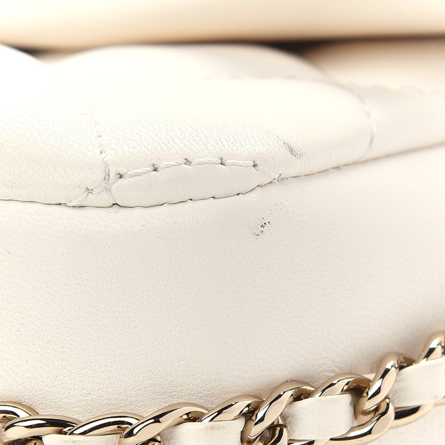 Lambskin Quilted Mini My Precious Flap White